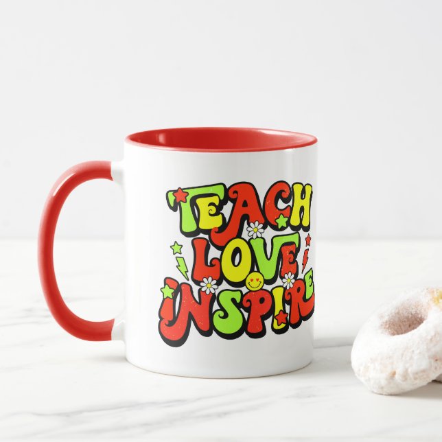 Inspirational Teaching quote Mug (With Donut)