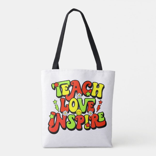 Inspirational Teaching quote Tote Bag (Back)