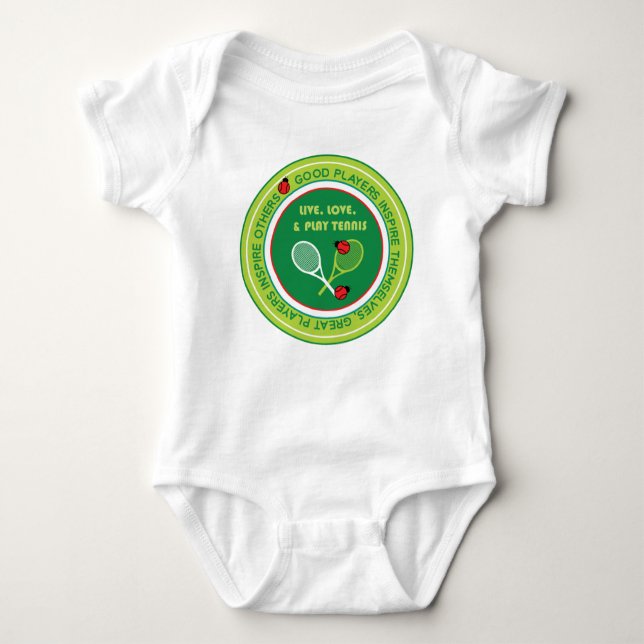 Inspirational tennis baby bodysuit (Front)
