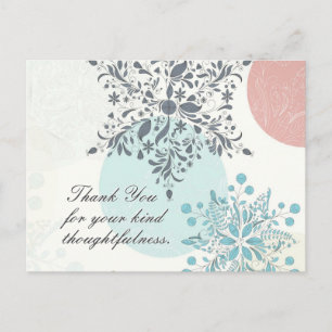 Inspirational Thank You Scripture, Vintage Flower Postcard