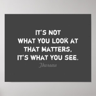 inspirational Thoreau literary quote on grey Poster