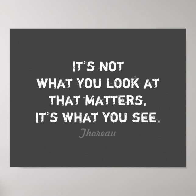 inspirational Thoreau literary  quote on grey Poster (Front)