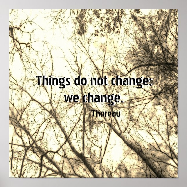 inspirational Thoreau quote poster on nature art (Front)