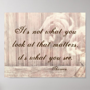 inspirational Thoreau quote poster rustic chic