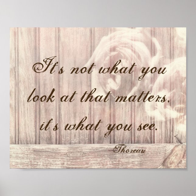 inspirational Thoreau quote poster rustic chic (Front)