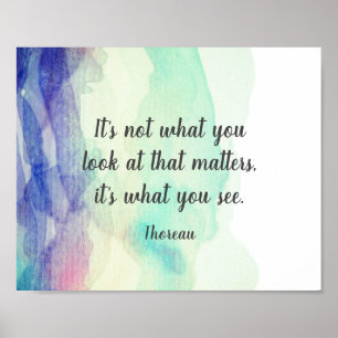 inspirational Thoreau quote watercolor abstract Poster