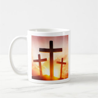 Inspirational Three Crosses Silhouette | Religious Coffee Mug