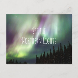 Inspirational travel bucket list Northern Lights Postcard