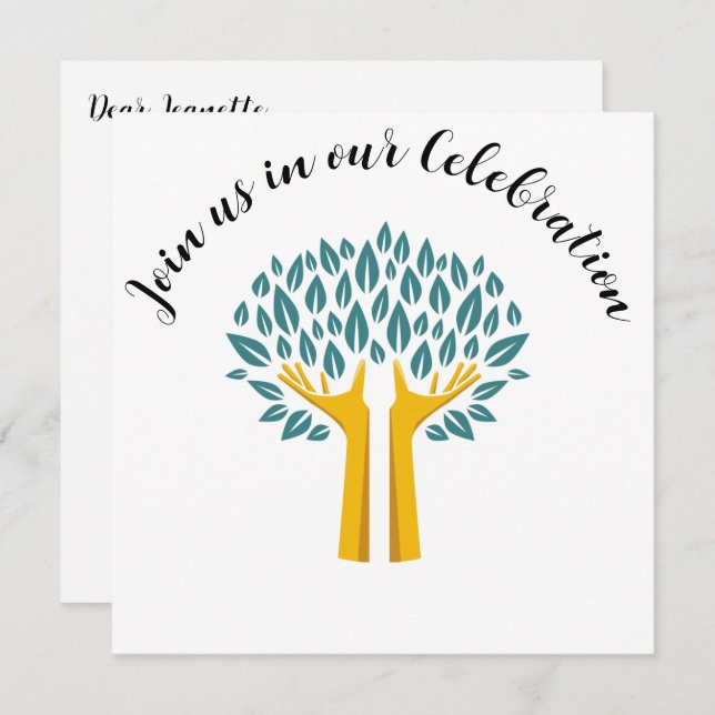 Inspirational Tree of Life Cancer Survivor Party Invitation (Front/Back)