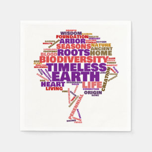 Inspirational Tree of Life Tag Cloud Napkin