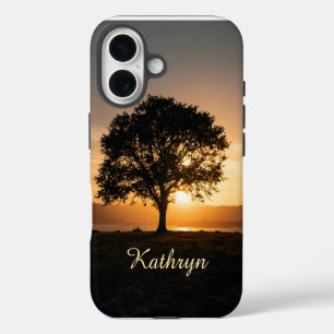 Inspirational Tree Sunset Silhouette Hope Gift iPhone 16 Case