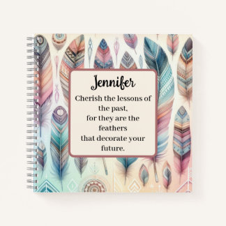Inspirational Tribal Feather Spiral Notebook