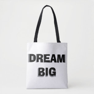 Inspirational Two-Tone Tote Bag with “Dream Big”