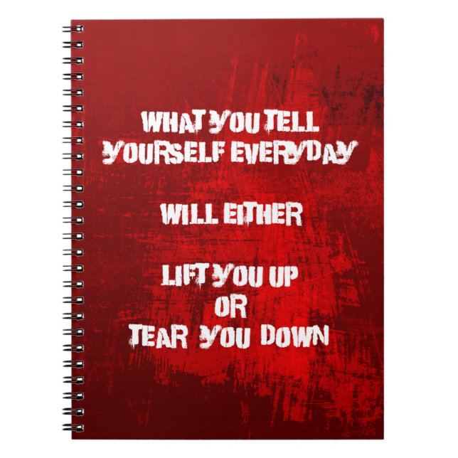 Inspirational Typography Quote on Self-Esteem Notebook (Front)