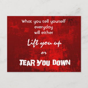 Inspirational Typography Quote on Self-Esteem Postcard