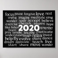 Inspirational Verb Word Cloud for 2020