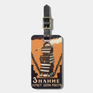 Inspirational Vintage Literacy Campaign Art Print Luggage Tag
