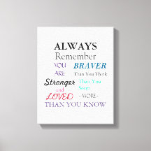 Inspirational Wall Art Brave Quote