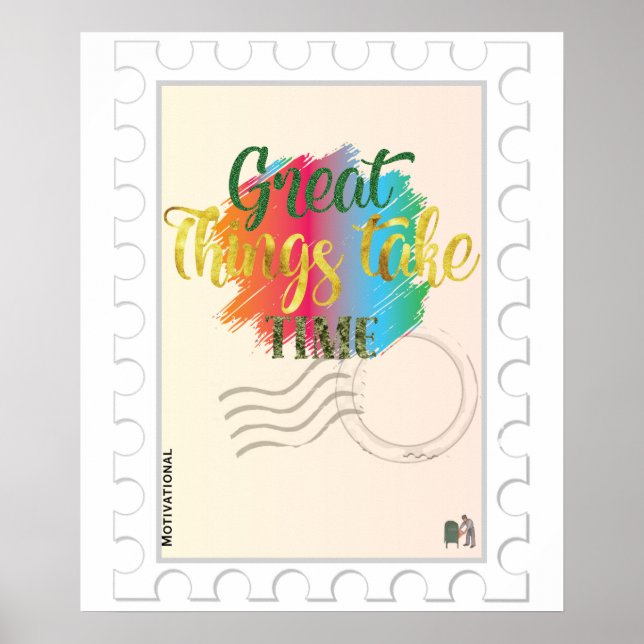 Inspirational wall art - Great things take time (Front)