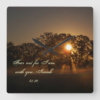 Inspirational wall clock with beautiful sunrise