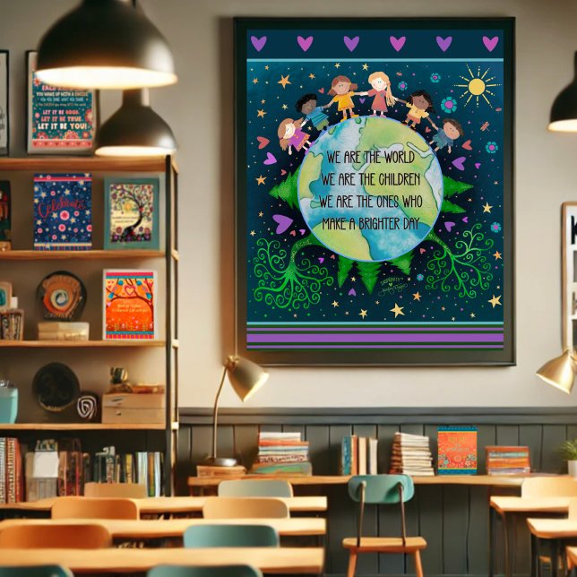 Inspirational We Are The World Kids Quote  Poster (Creator Uploaded)