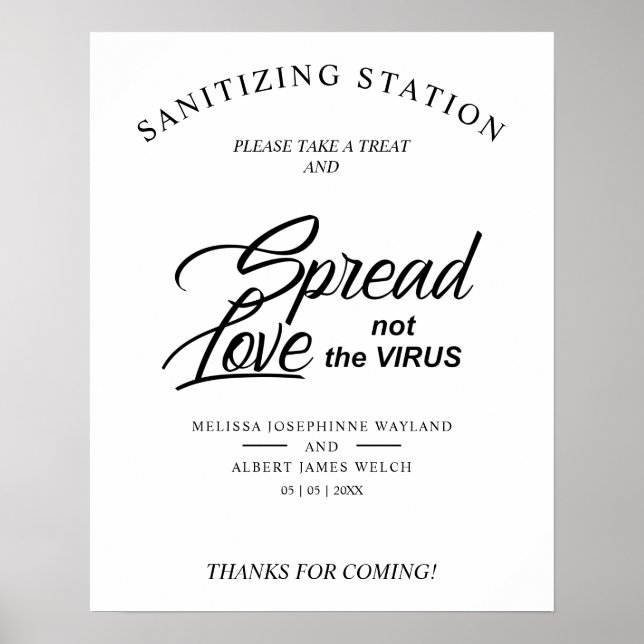 Inspirational Wedding Sanitizing Hand Gel Station Poster (Front)