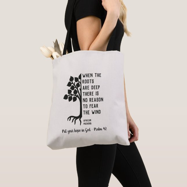 Inspirational WHEN THE ROOTS ARE DEEP Custom Tote Bag (Close Up)