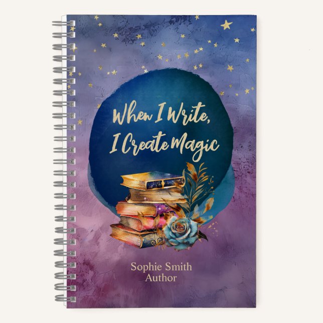 Inspirational & Whimsical Author's and Writer's Notebook (Front)