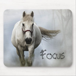Inspirational White Horse   Mouse Pad