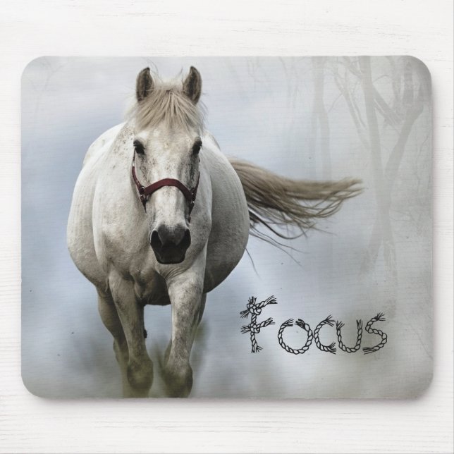 Inspirational White Horse   Mouse Pad (Front)
