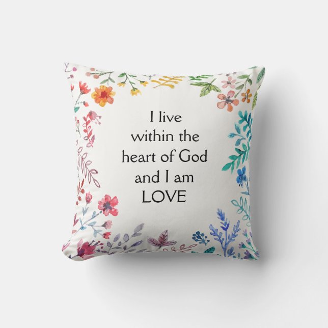 Inspirational Wildflowers I Am Love Cushion (Front)