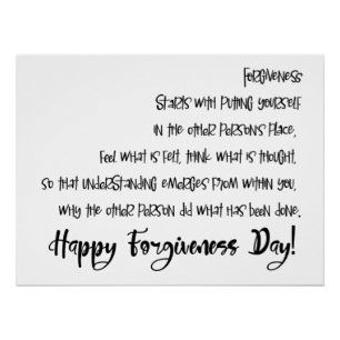 Inspirational Wisdom Happy Forgiveness Day Poster