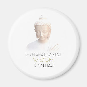 Inspirational Wisdom Quote With White Buddha Magnet