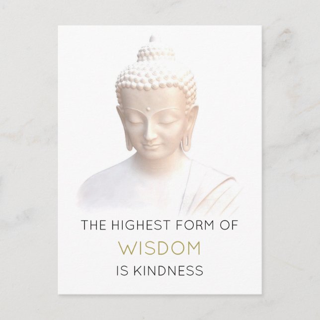 Inspirational Wisdom Quote With White Buddha Postcard (Front)