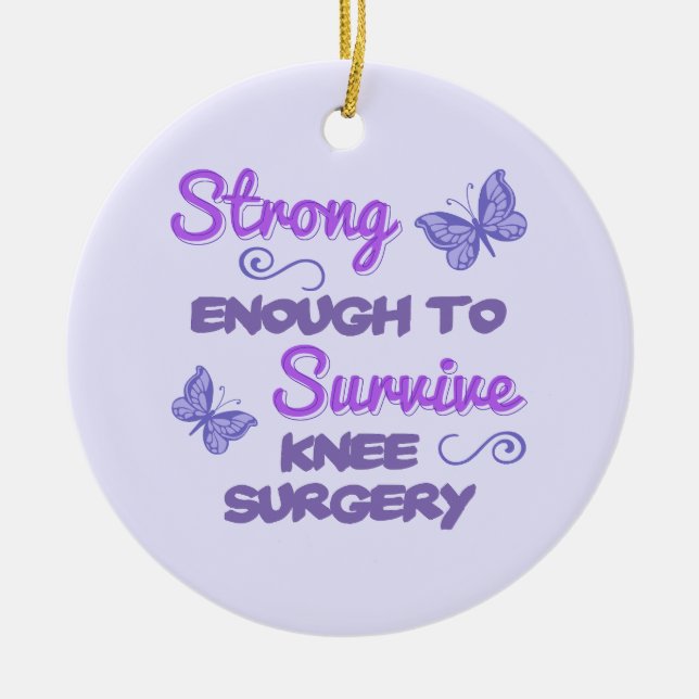 Inspirational Women’s Knee Surgery Ceramic Ornament (Front)