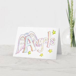 Inspirational Word Angels Greeting Card