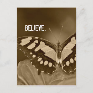 Inspirational Word: Believe with Butterfly Postcard