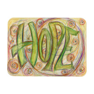 Inspirational Word Hope Art Custom Magnets