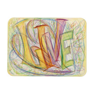 Inspirational Word Live Hearts Art Custom Magnets