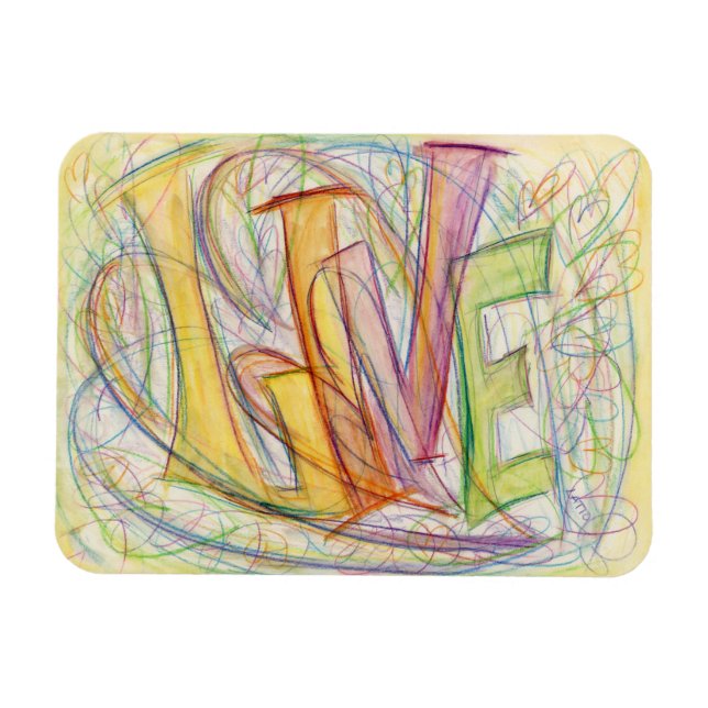 Inspirational Word Live Hearts Art Custom Magnets (Horizontal)