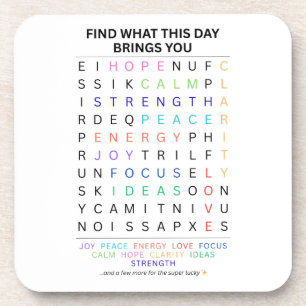 Inspirational Word Search – Daily Positive Words Coaster