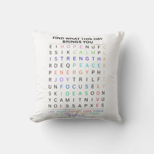 Inspirational Word Search – Daily Positive Words Cushion