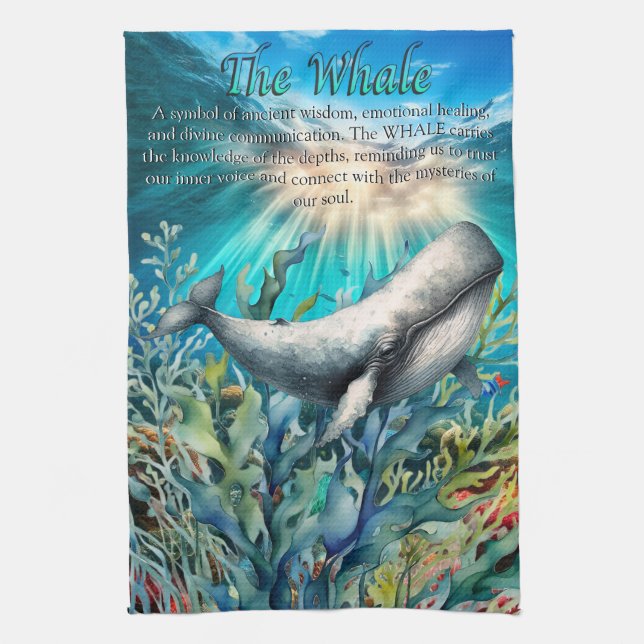 Inspirational Words about Whales Tea Towel (Vertical)