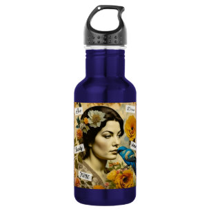 Inspirational Words and Vintage Lady 532 Ml Water Bottle
