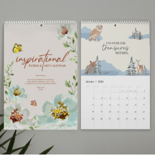 Inspirational Words & Art 2026 Personalised Calendar