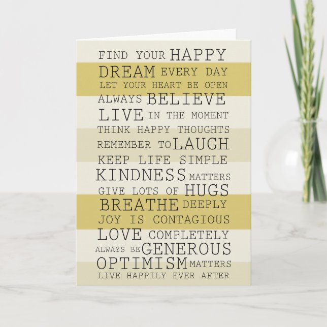 Inspirational Words Card (Front)