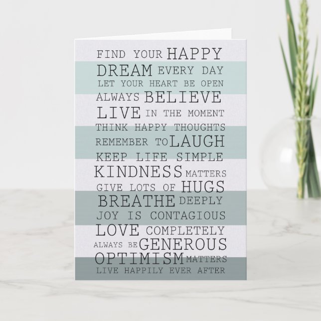 Inspirational Words Card (Front)