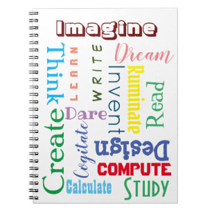 Inspirational Words Colourful Students Notebook