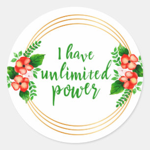 Inspirational words for life and achieving dreams classic round sticker