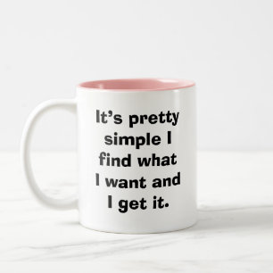 Inspirational words in beige text on Two-Tone coffee mug